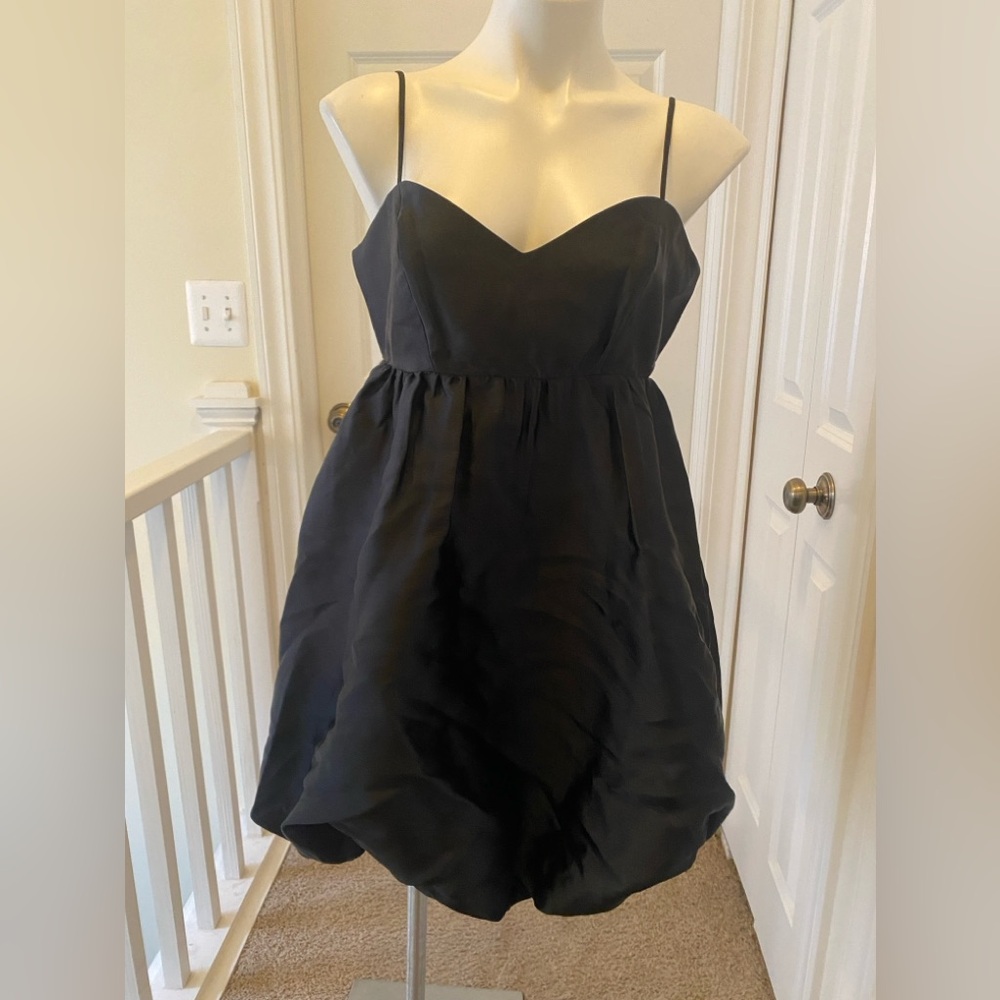 Express Black Spaghetti Strap Bubble Hem Dress